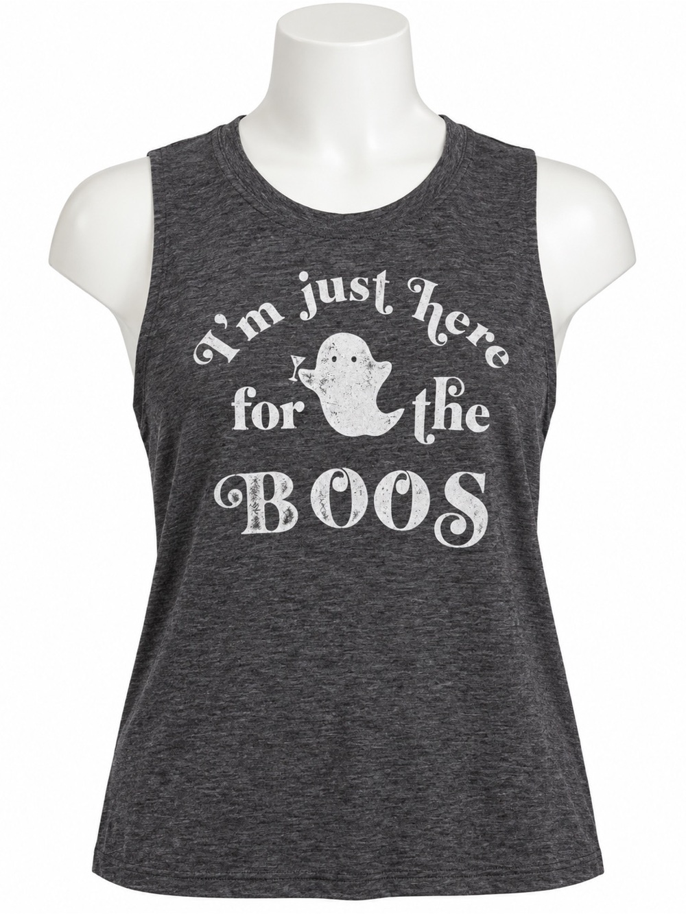 Fifth Sun Kids Gray Tank Top with White 'I'm Just Here for the BOOS' Graphic